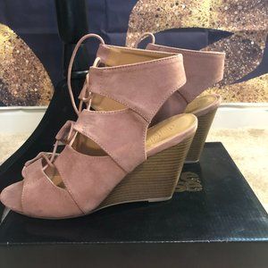 Suede Wedge Heel Sandal